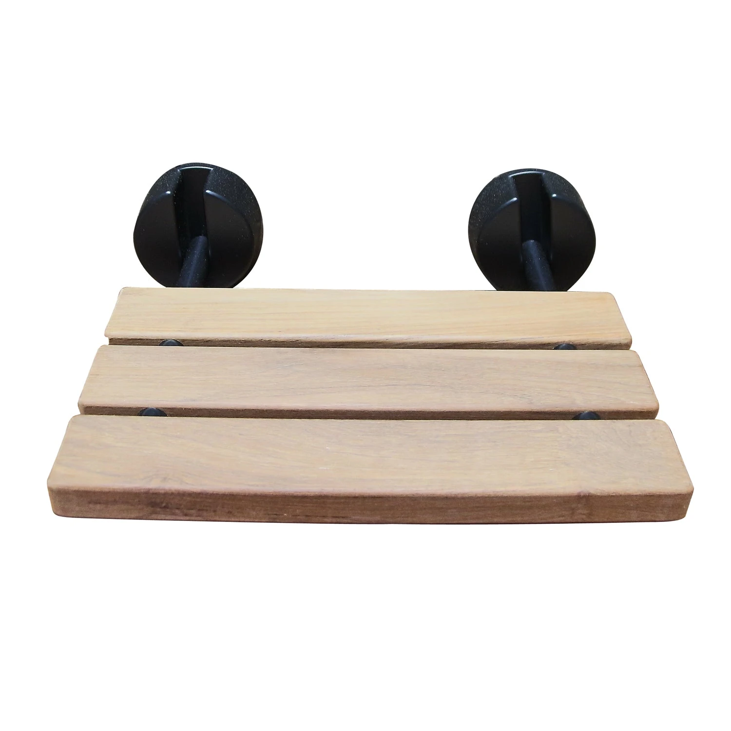 20" Wall Mount Teak Shower Seat, Round Brackets 2 20" Wall Mount Teak Shower Seat, Round Brackets - Image 2