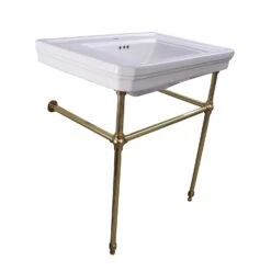Drew 30″ Console With Brass Stand -Barclay Products Shop 754WH PB 3
