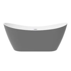 Nairobi 67" Acrylic Double Slipper Tub In Light Grey