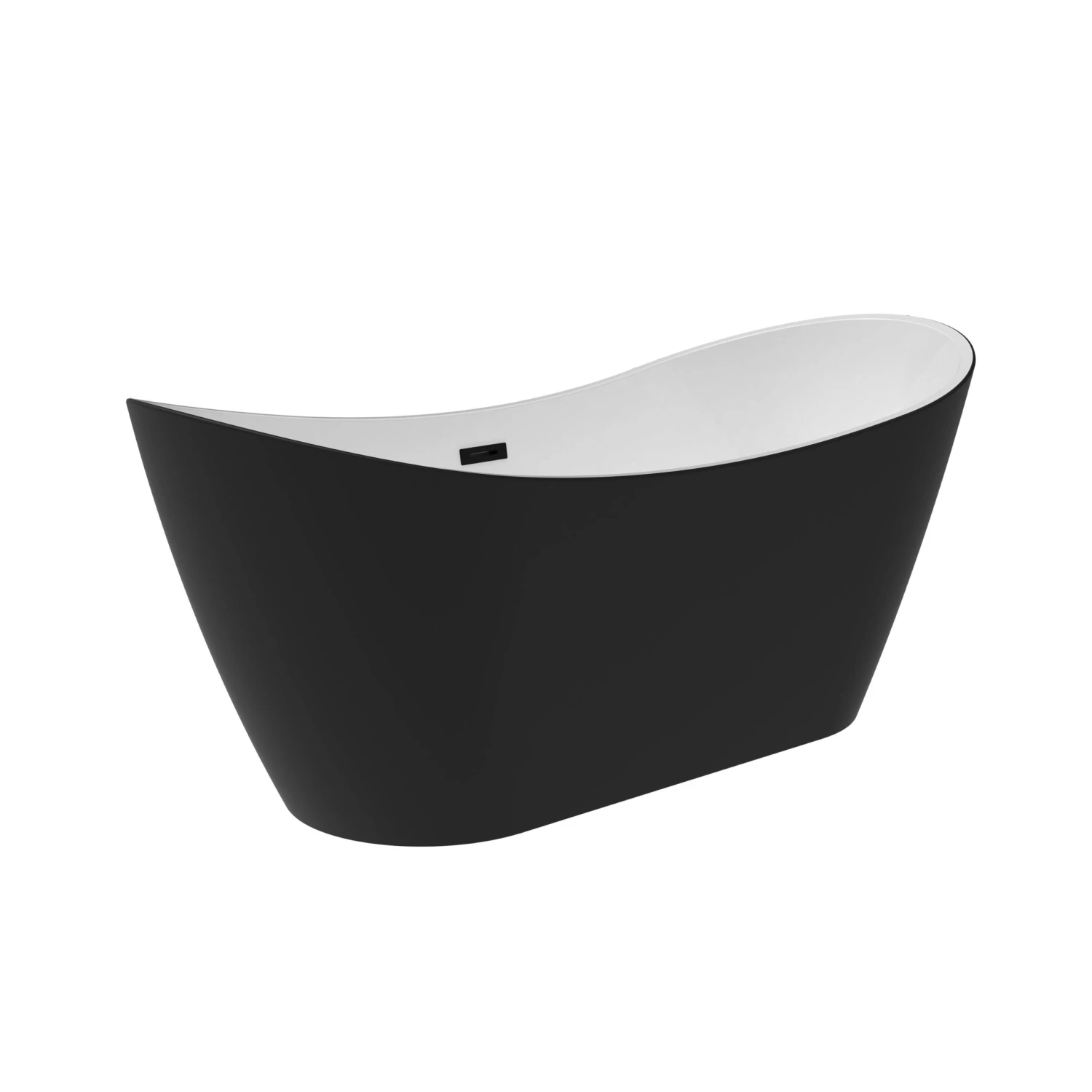 Nairobi 67" Acrylic Double Slipper Tub In Matte Black 2 Nairobi 67" Acrylic Double Slipper Tub In Matte Black - Image 2