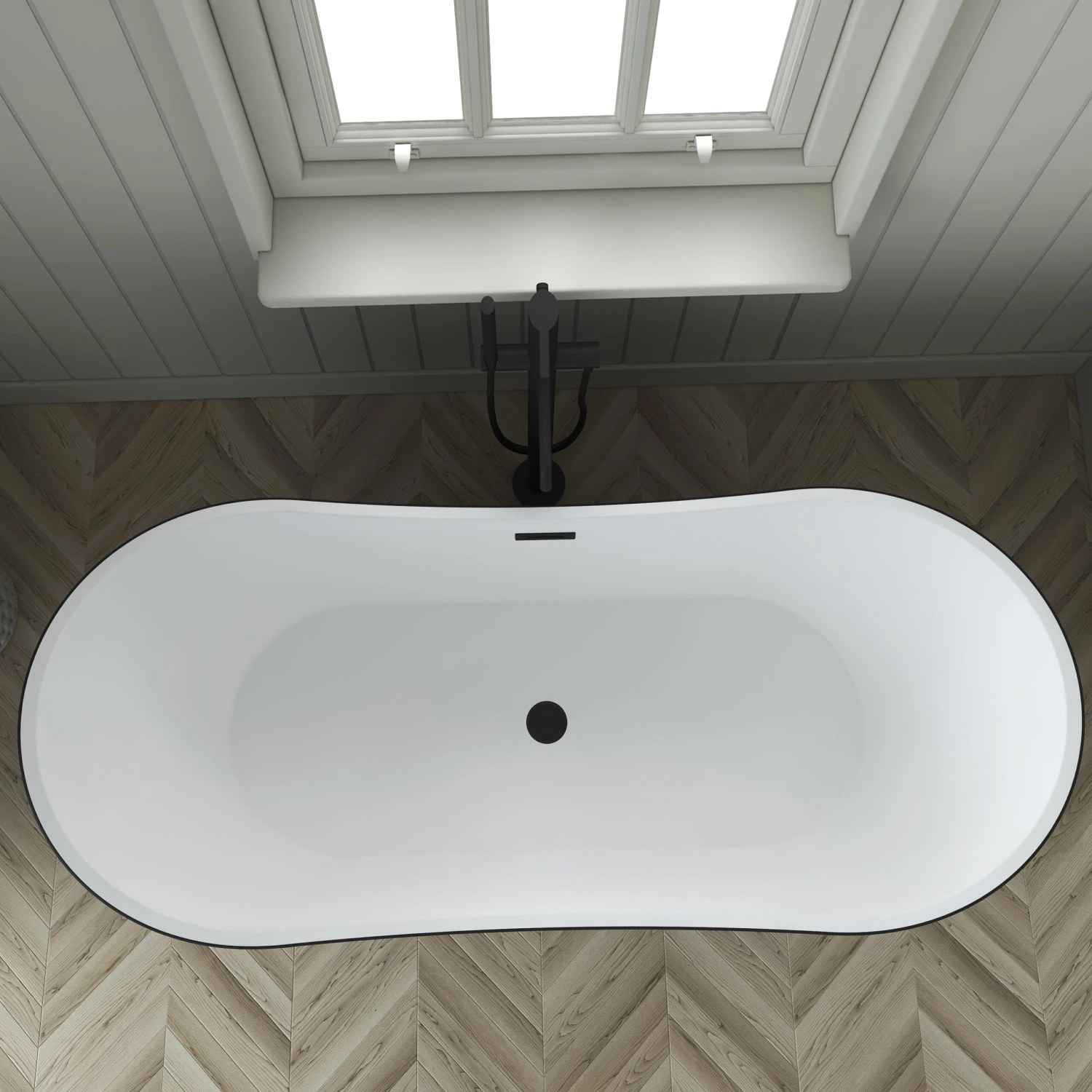 Nairobi 67" Acrylic Double Slipper Tub In Matte Black 6 Nairobi 67" Acrylic Double Slipper Tub In Matte Black - Image 6