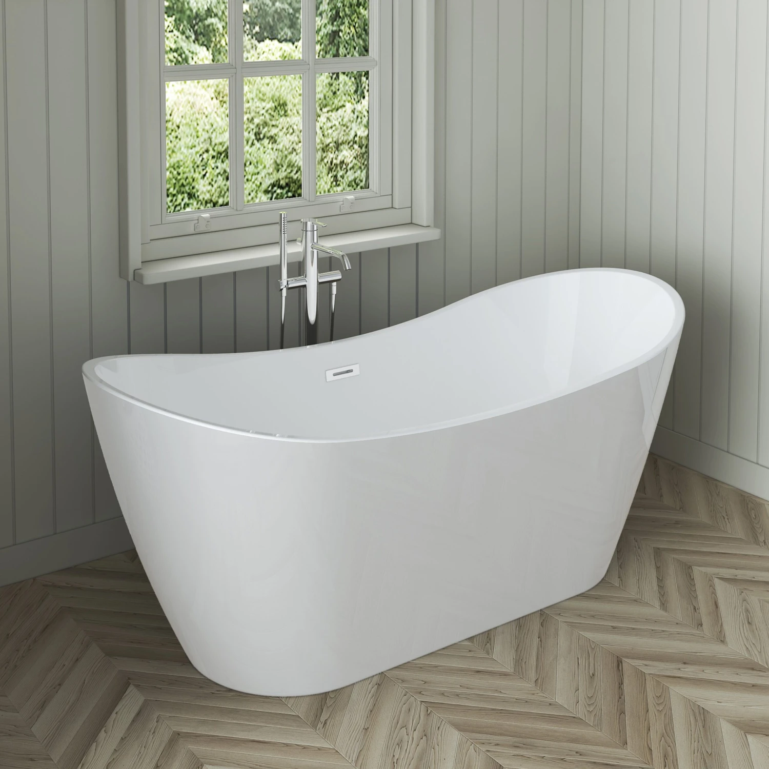 Nairobi 67" Acrylic Double Slipper Tub 5 Nairobi 67" Acrylic Double Slipper Tub - Image 5