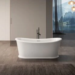 Mortana 69" Acrylic Double Slipper Tub In Gloss White 10 Mortana 69" Acrylic Double Slipper Tub In Gloss White -Barclay Products Shop ATDSN69ID WH MORTANA glossywhite 1