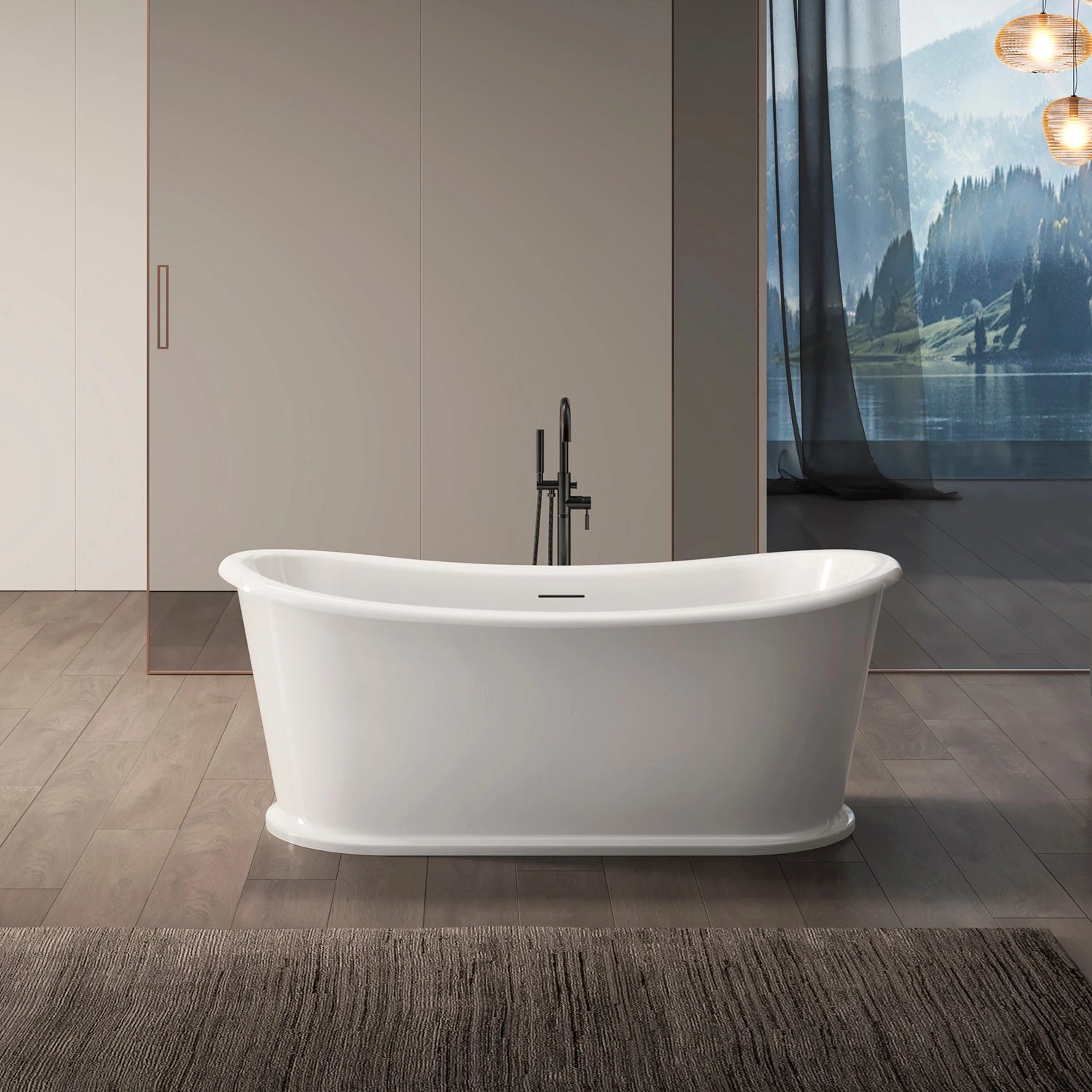 Mortana 69" Acrylic Double Slipper Tub In Gloss White 5 Mortana 69" Acrylic Double Slipper Tub In Gloss White - Image 5