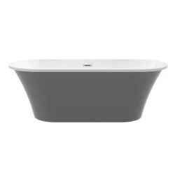 Nouri 66" Acrylic Freestanding Tub With Integral Drain In Light Grey