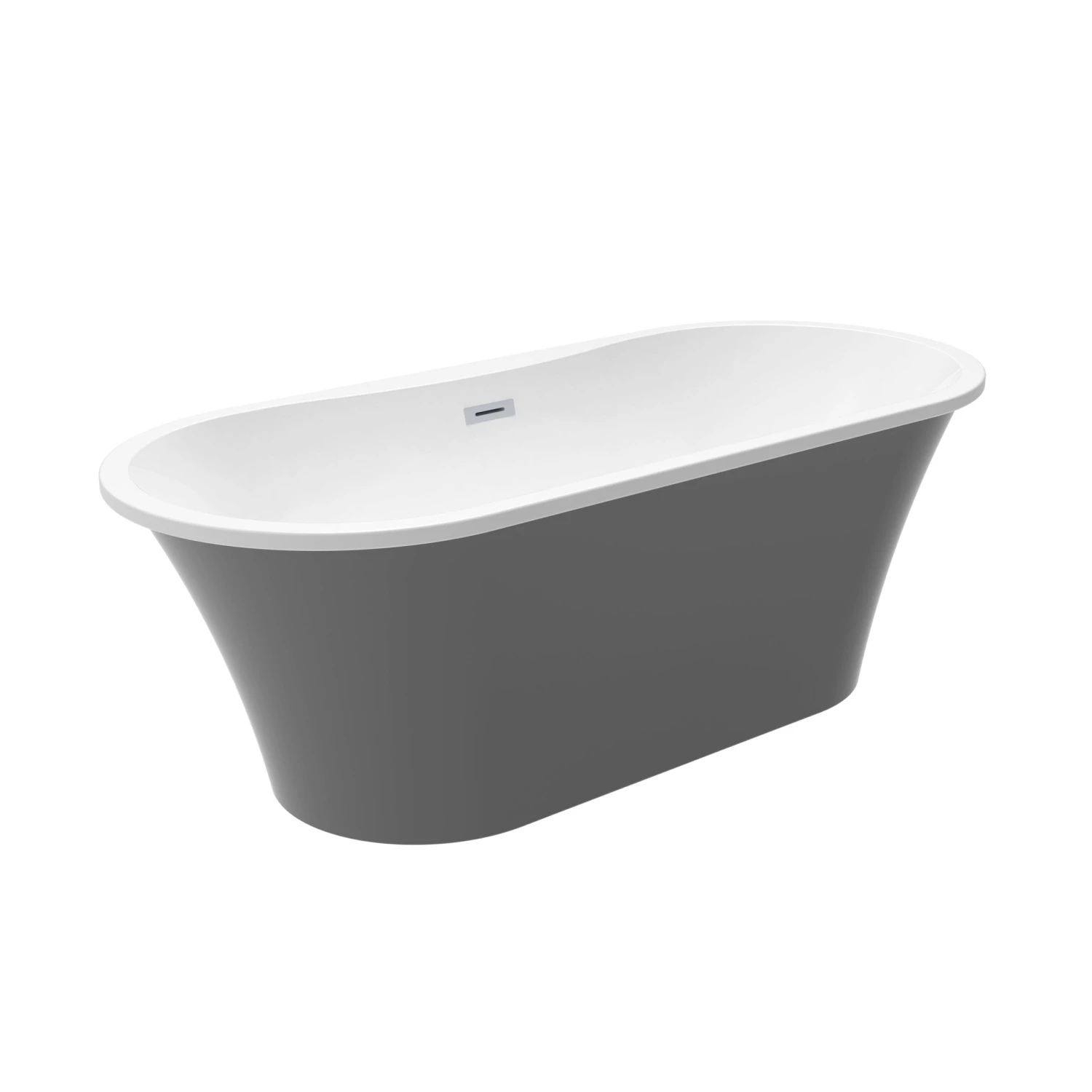Nouri 66" Acrylic Freestanding Tub With Integral Drain In Light Grey 2 Nouri 66" Acrylic Freestanding Tub With Integral Drain In Light Grey - Image 2