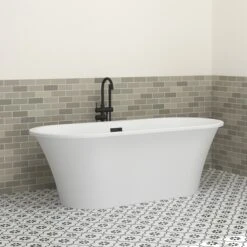 Nouri 66" Acrylic Freestanding Tub With Integral Drain In Matte White -Barclay Products Shop ATFDRN65IG PMT 2 d3b1dde0 d74c 4a6c 80a4 2e94d2705ed0