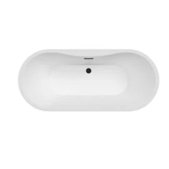 Nouri 66" Acrylic Freestanding Tub With Integral Drain In Matte White -Barclay Products Shop ATFDRN65IG PMT 3