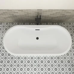 Nouri 66" Acrylic Freestanding Tub With Integral Drain In Matte White -Barclay Products Shop ATFDRN65IG PMT 3 c24850cb aed0 4e11 a97c 786c5a068edd