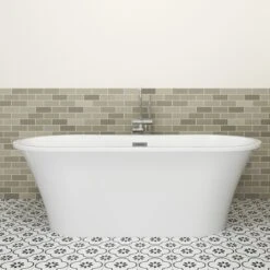 Nouri 66" Acrylic Freestanding Tub With Integral Drain -Barclay Products Shop ATFDRN65IG WH 1