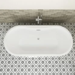 Nouri 66" Acrylic Freestanding Tub With Integral Drain -Barclay Products Shop ATFDRN65IG WH 3