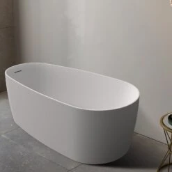 Olivia 59" Acrylic Freestanding Tub With Internal Drain -Barclay Products Shop ATOVN59ID WH OLIVIA 270721aa bcb9 4d83 86bb bdc0207933ae