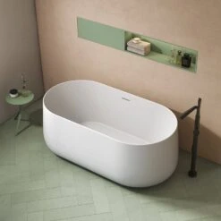 Porter 61" Acrylic Oval Tub In Matte White 11 Porter 61" Acrylic Oval Tub In Matte White -Barclay Products Shop ATOVN61ID WH PORTER mattewhite 2
