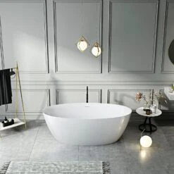 Harper 67" Acrylic Tub In Glossy White 13 Harper 67" Acrylic Tub In Glossy White -Barclay Products Shop ATOVN66IDS WT Harper