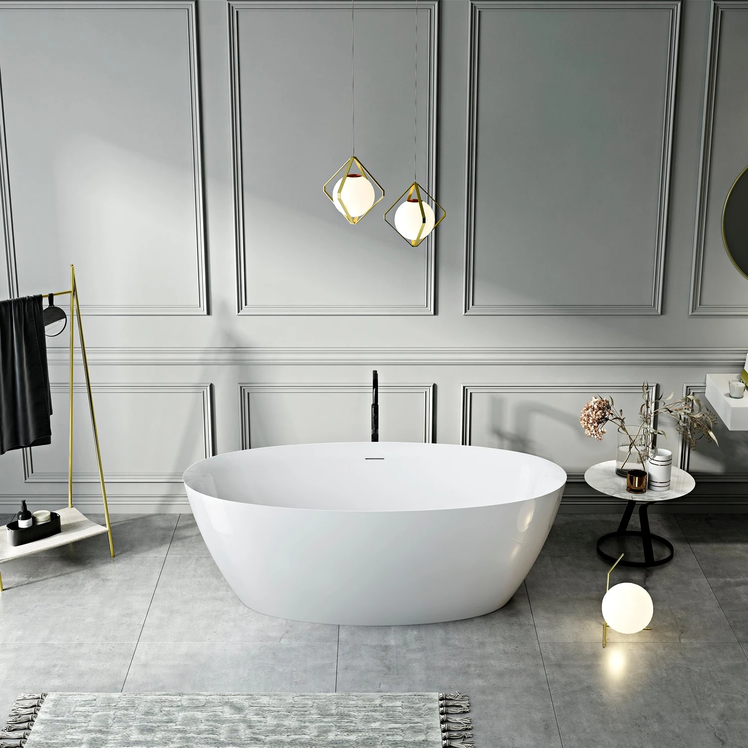 Harper 67" Acrylic Tub In Glossy White 7 Harper 67" Acrylic Tub In Glossy White - Image 7