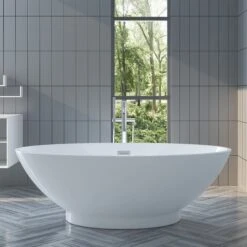 Noelani 66" Acrylic Freestanding Tub With Integral Drain 21 Noelani 66" Acrylic Freestanding Tub With Integral Drain -Barclay Products Shop ATOVN66IG WH 1 d5872f72 10fd 41f2 baf5 9caa0c88aa8a