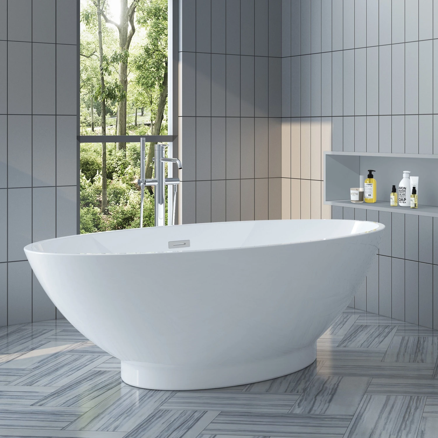 Noelani 66" Acrylic Freestanding Tub With Integral Drain 5 Noelani 66" Acrylic Freestanding Tub With Integral Drain - Image 5