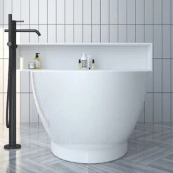 Noelani 66" Acrylic Freestanding Tub With Integral Drain 24 Noelani 66" Acrylic Freestanding Tub With Integral Drain -Barclay Products Shop ATOVN66IG WH 4