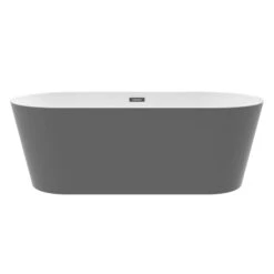 Patrick 67" Acrylic Tub With Integrated Drain And Overflow In Light Grey