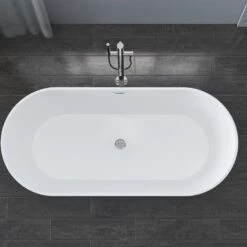 Patrick 67" Acrylic Tub With Integrated Drain And Overflow In Light Grey -Barclay Products Shop ATOVN67EIG PLG PATRICK 3
