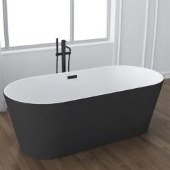 Patrick 67" Acrylic Tub With Integrated Drain And Overflow In Matte Black -Barclay Products Shop ATOVN67EIG PMB 2 517e83ed 9d5e 4149 8158 9611bf93ad01