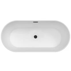 Patrick 67" Acrylic Tub With Integrated Drain And Overflow In Matte White -Barclay Products Shop ATOVN67EIG PMT 3