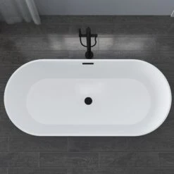Patrick 67" Acrylic Tub With Integrated Drain And Overflow In Matte White -Barclay Products Shop ATOVN67EIG PMT PATRICK 3