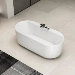 Rollins 67" Acrylic Tub In Gloss White 11 Rollins 67" Acrylic Tub In Gloss White -Barclay Products Shop ATOVN67ID WH ROLLINS glossywhite 2