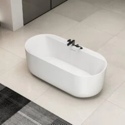 Rollins 67" Acrylic Tub In Matte White 10 Rollins 67" Acrylic Tub In Matte White -Barclay Products Shop ATOVN67ID WH ROLLINS mattewhite 2
