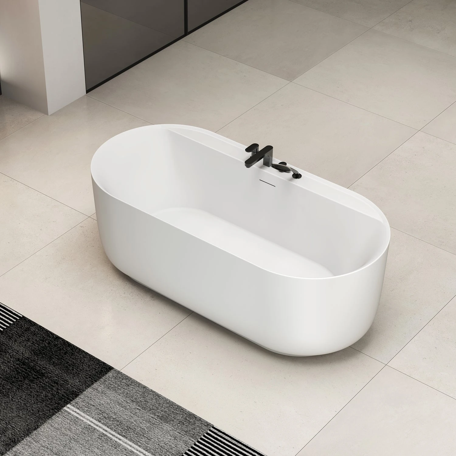 Rollins 67" Acrylic Tub In Matte White 5 Rollins 67" Acrylic Tub In Matte White - Image 5