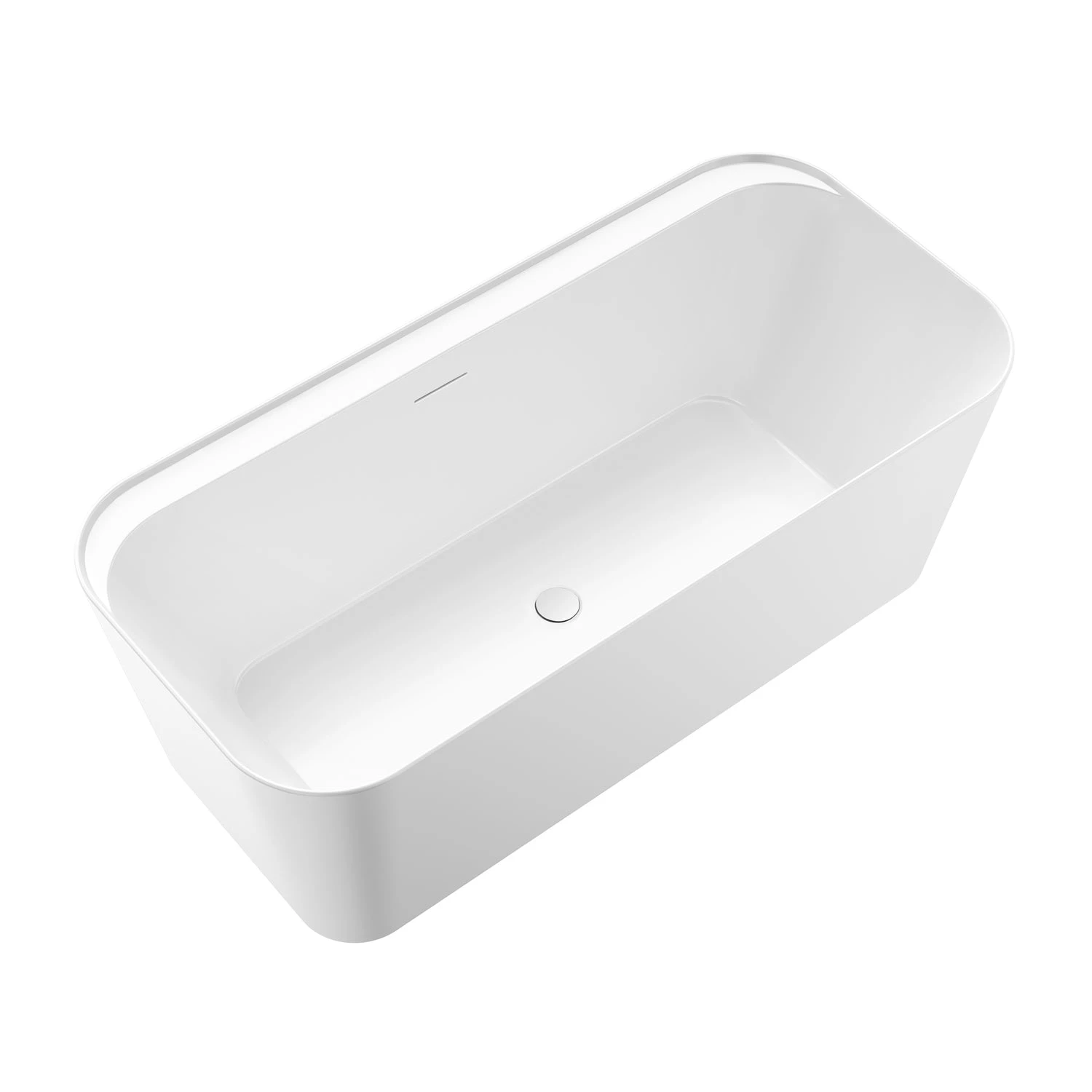 Tambora 67" Acrylic Rectangular Tub In Matte White 3 Tambora 67" Acrylic Rectangular Tub In Matte White - Image 3