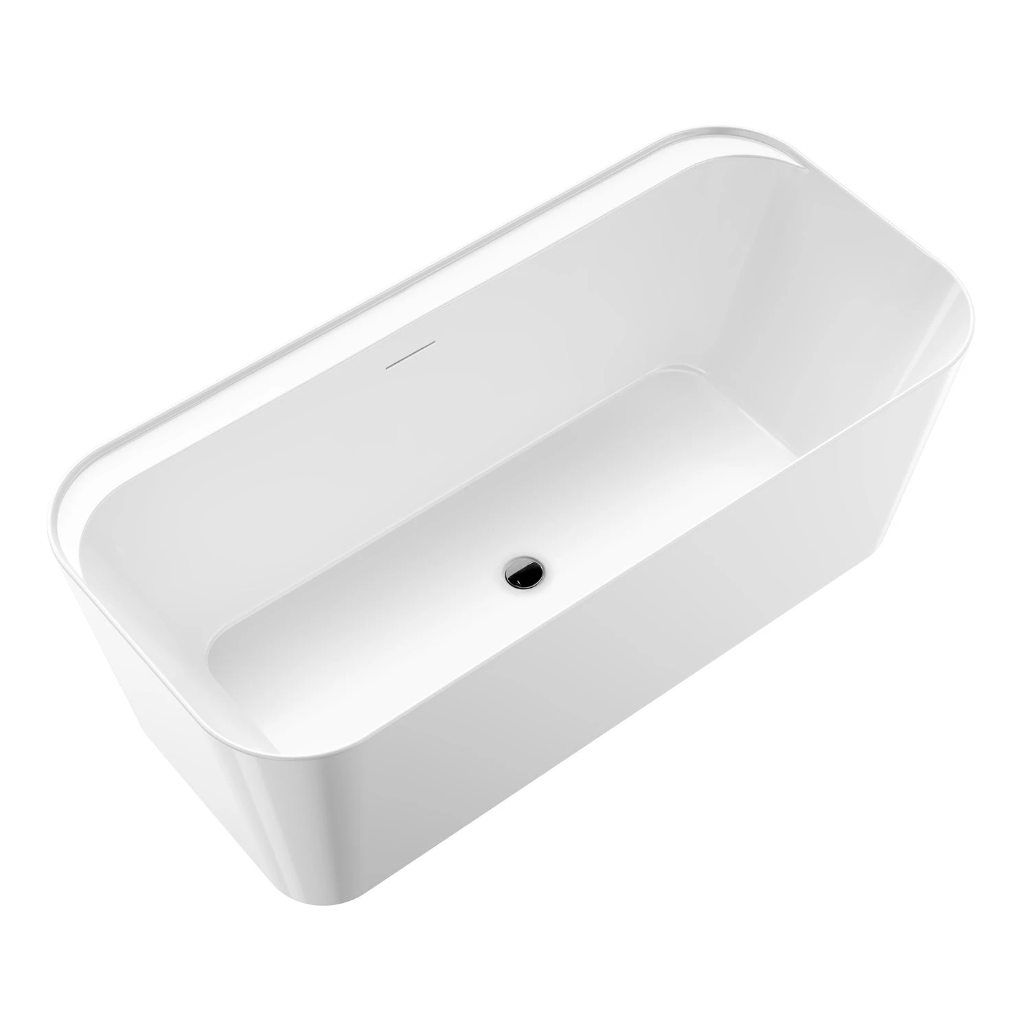 Tambora 67" Acrylic Rectangular Tub In Gloss White 3 Tambora 67" Acrylic Rectangular Tub In Gloss White - Image 3