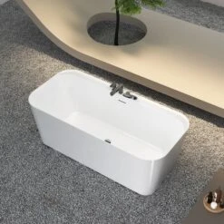 Tambora 67" Acrylic Rectangular Tub In Gloss White 11 Tambora 67" Acrylic Rectangular Tub In Gloss White -Barclay Products Shop ATRECN67ID WH TAMBORA glossywhite 2
