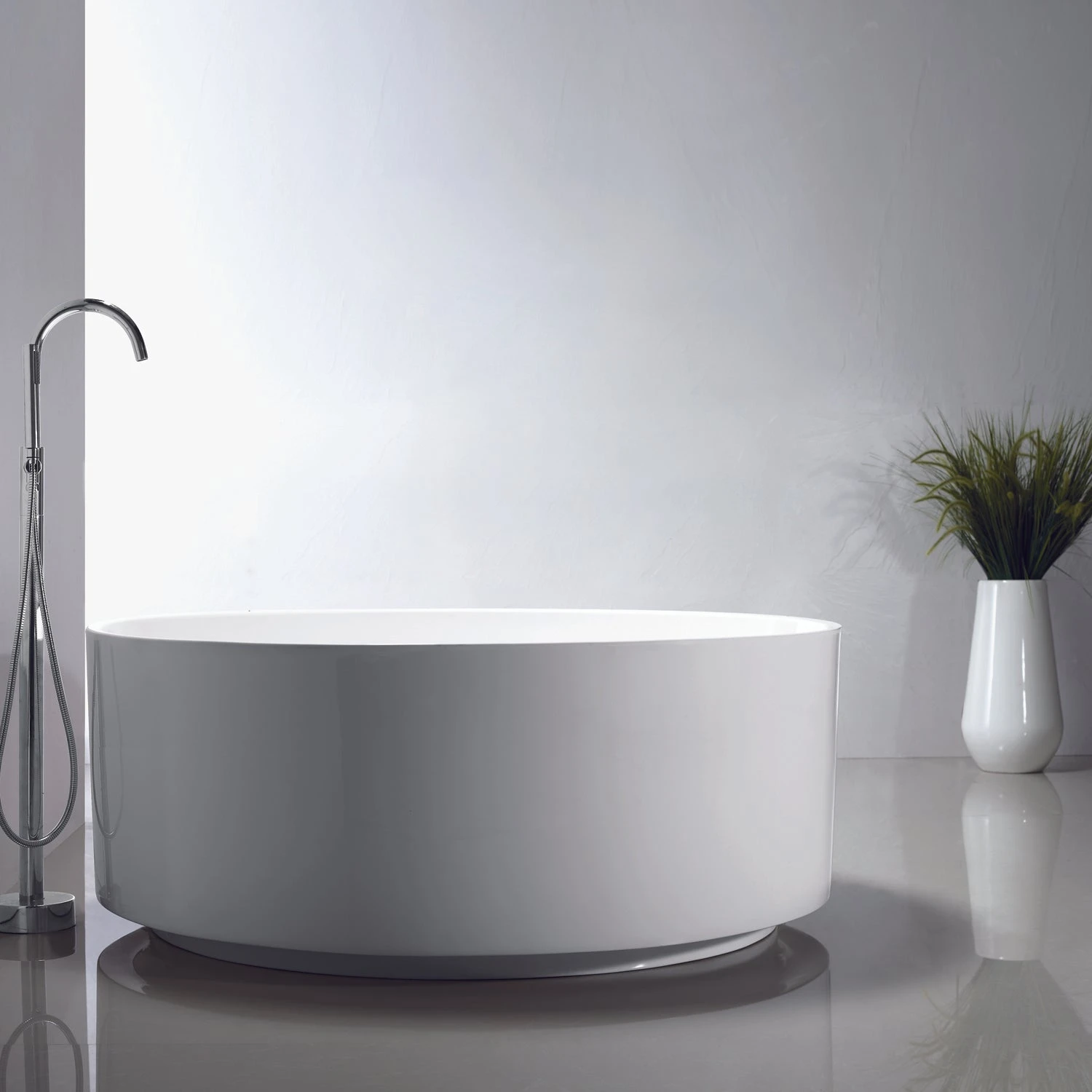 Xandra 55" Acrylic Freestanding Round Tub With Internal Drain 5 Xandra 55" Acrylic Freestanding Round Tub With Internal Drain - Image 5