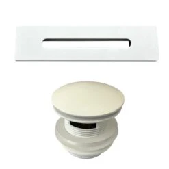 Patrick 67" Acrylic Tub With Integrated Drain And Overflow In Light Grey -Barclay Products Shop MatteWhiteoverflowplate 2 1 1 copy ab48e3e8 8d67 4c70 aacd 2ce18bcb4d53