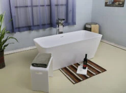 Romo 59" BARstone Freestanding Tub -Barclay Products Shop RTRECN59 WHGL Romo 2