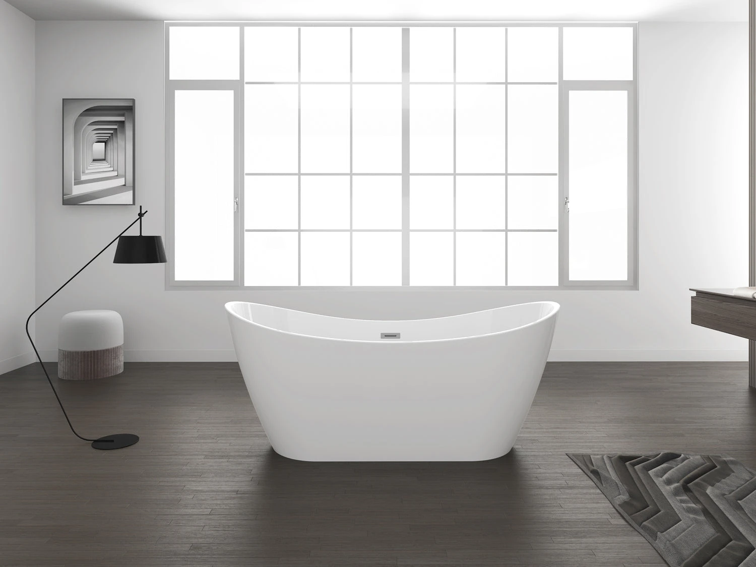 Nairobi 67" Acrylic Double Slipper Tub 8 Nairobi 67" Acrylic Double Slipper Tub - Image 8