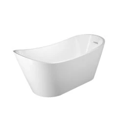 Malinda 65" Acrylic Slipper Tub With Integral Drain And Overflow