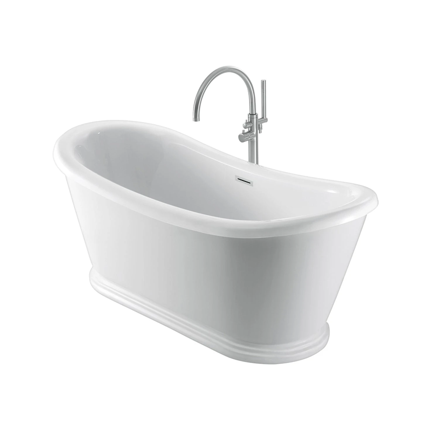 Morgan 70" Acrylic Double Slipper Tub With Integral Drain And Overflow 2 Morgan 70" Acrylic Double Slipper Tub With Integral Drain And Overflow - Image 2