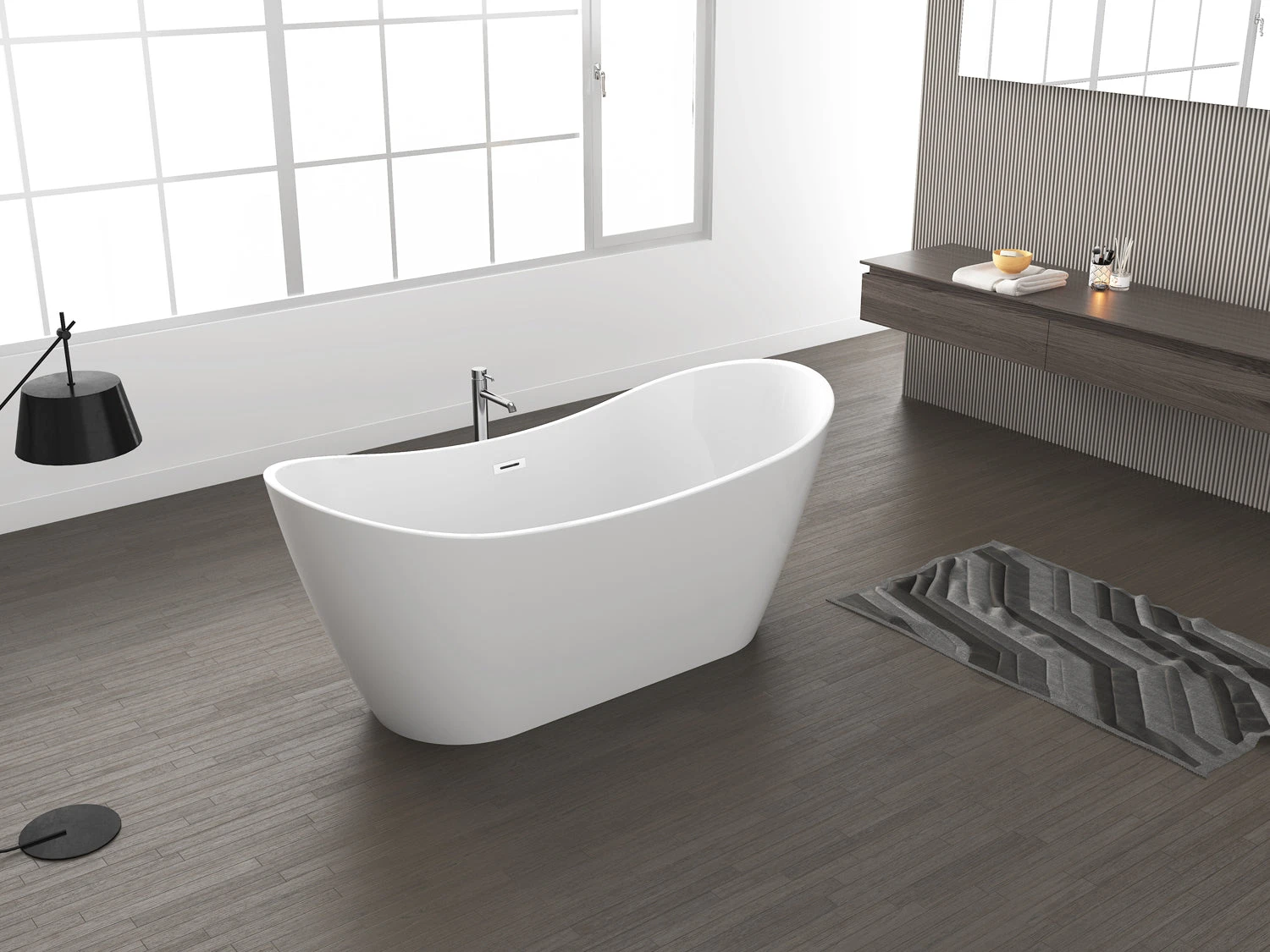 Nairobi 67" Acrylic Double Slipper Tub 9 Nairobi 67" Acrylic Double Slipper Tub - Image 9