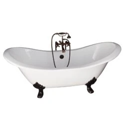 Marshall 72″ Cast Iron Double Slipper Tub Kit – Oil Rubbed Bronze Accessories
