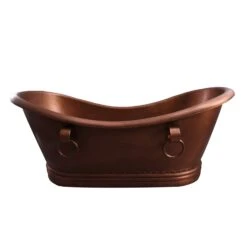 Bolero 72″ Copper Double Slipper Tub On Base