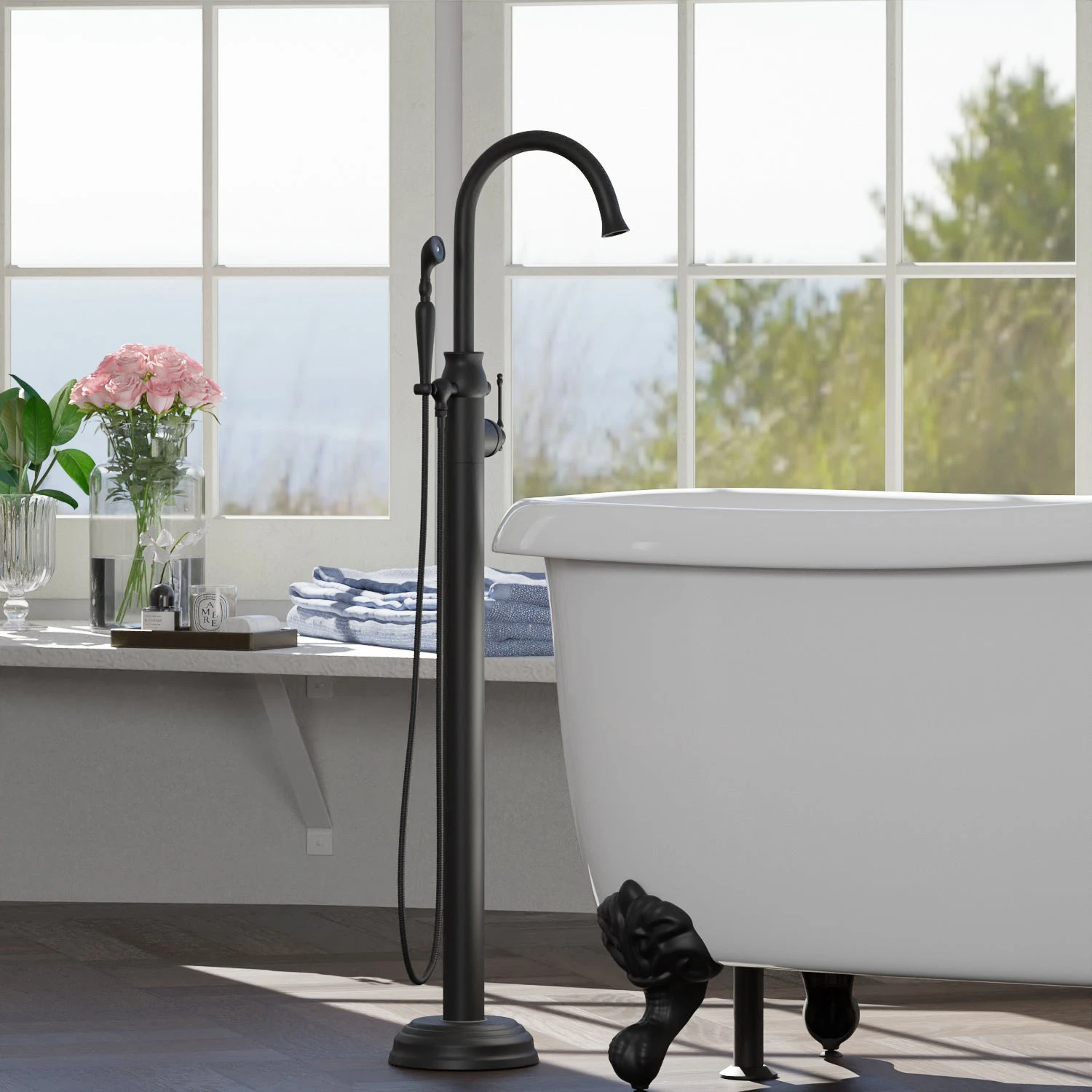 LeBaron Freestanding Tub Filler With Hand Shower 15 LeBaron Freestanding Tub Filler With Hand Shower - Image 15