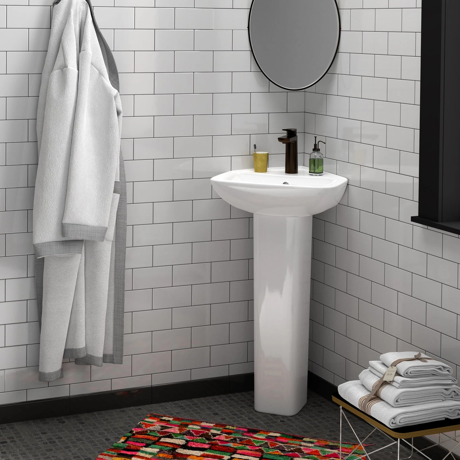 Eden Corner Pedestal Lavatory 2 Eden Corner Pedestal Lavatory - Image 2