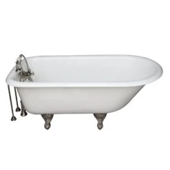 Brocton 65ā³ Cast Iron Roll Top Tub Kit ā Polished Nickel Accessories