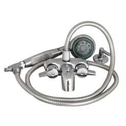 Clawfoot Tub Filler – Wall Mounted Faucet With 5 Function Hand Shower