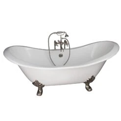 Marshall 72″ Cast Iron Double Slipper Tub Kit – Brushed Nickel Accessories