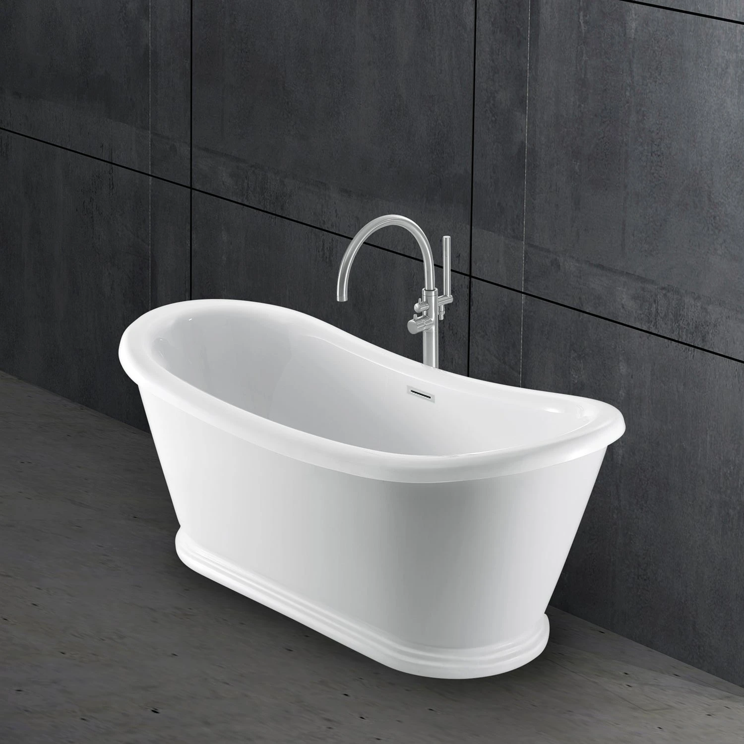 Morgan 70" Acrylic Double Slipper Tub With Integral Drain And Overflow 11 Morgan 70" Acrylic Double Slipper Tub With Integral Drain And Overflow - Image 11