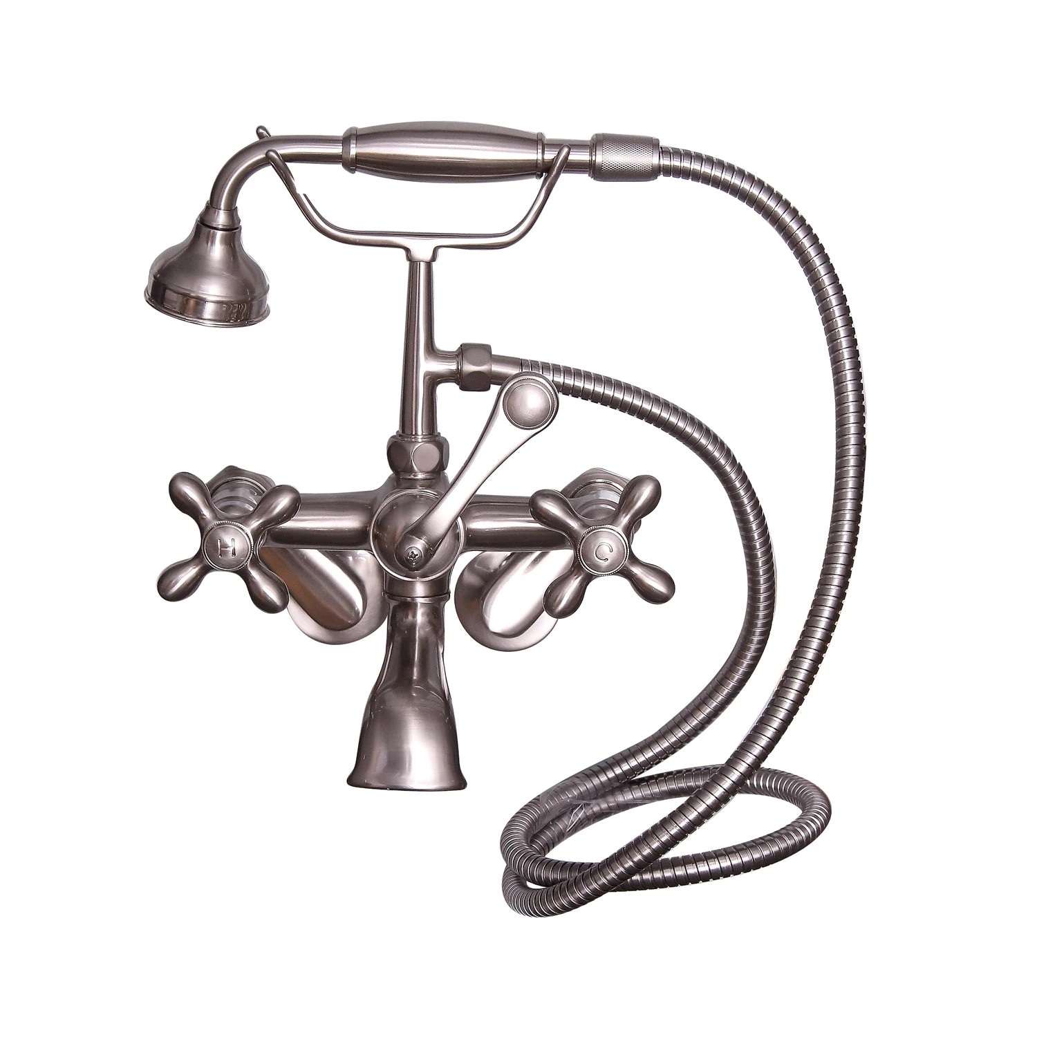 Antonio 55" Cast Iron Roll Top Tub Kit-Brushed NickelAccessories 2 Antonio 55" Cast Iron Roll Top Tub Kit-Brushed NickelAccessories - Image 2