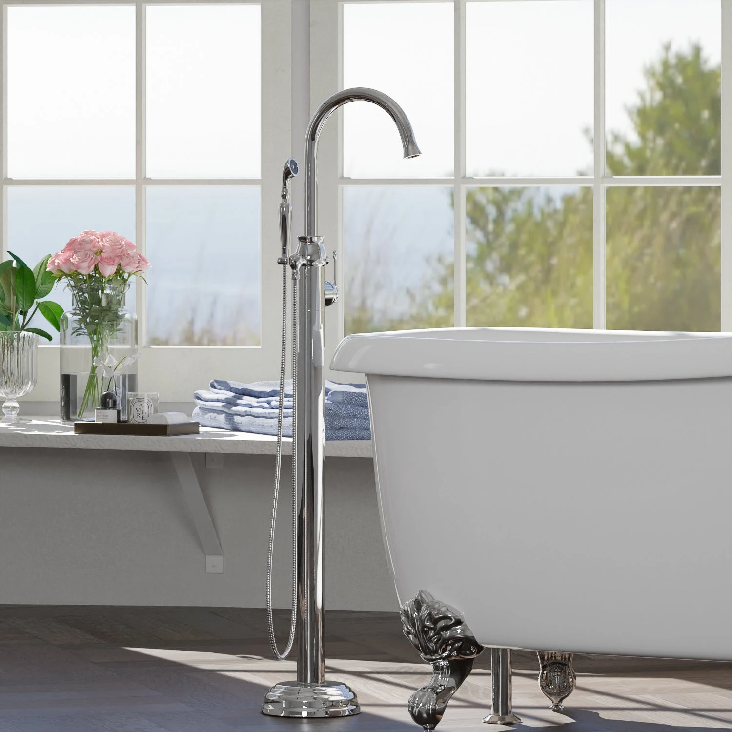 LeBaron Freestanding Tub Filler With Hand Shower 14 LeBaron Freestanding Tub Filler With Hand Shower - Image 14
